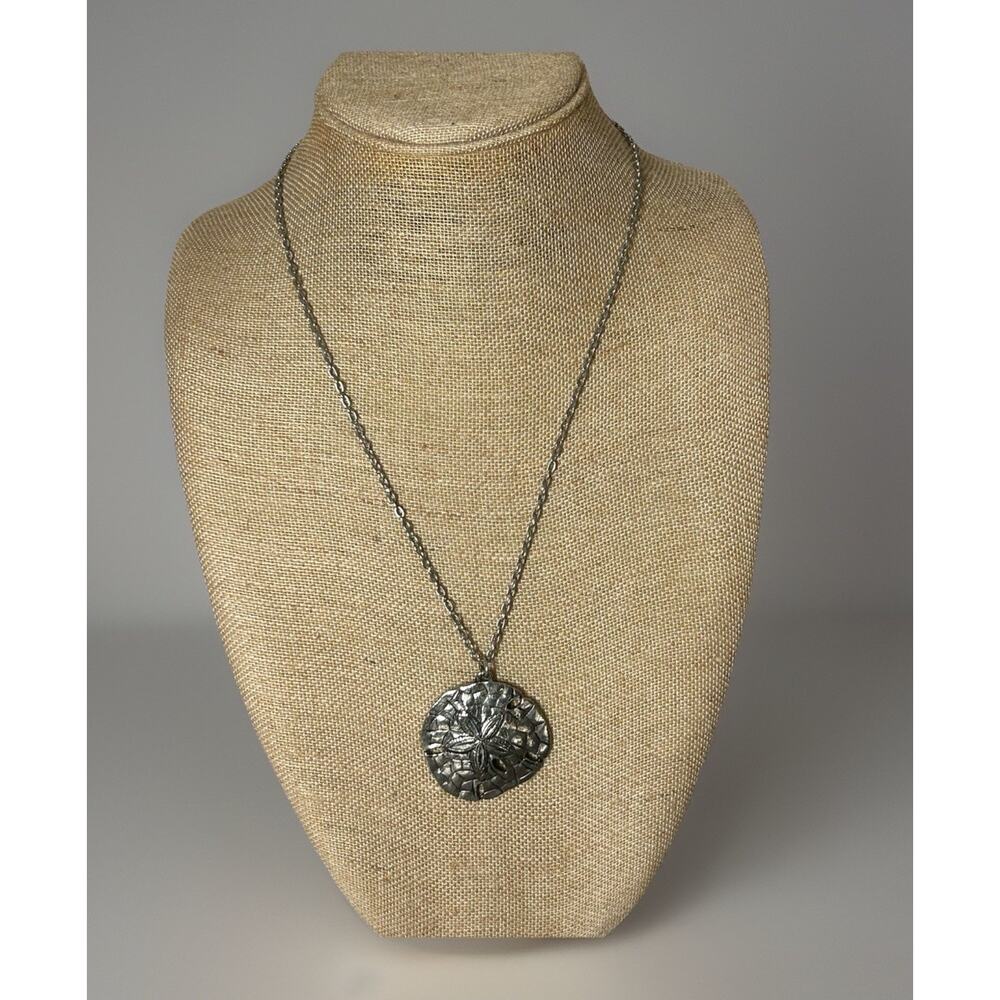 Silver Tone Sand Dollar Necklace